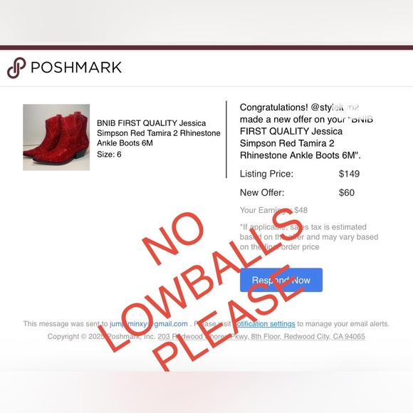 BNIB FIRST QUALITY Jessica Simpson Red Tamira 2 Rhinestone Ankle Boots 6M - Picture 16 of 16